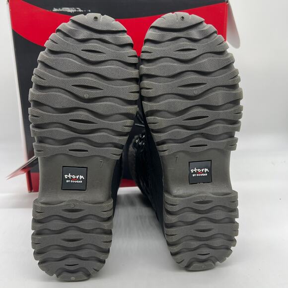 Cougar Waterproof Winter Boots Size 7 Medium Black Quilt Carlisle Lace Up - Picture 9 of 12